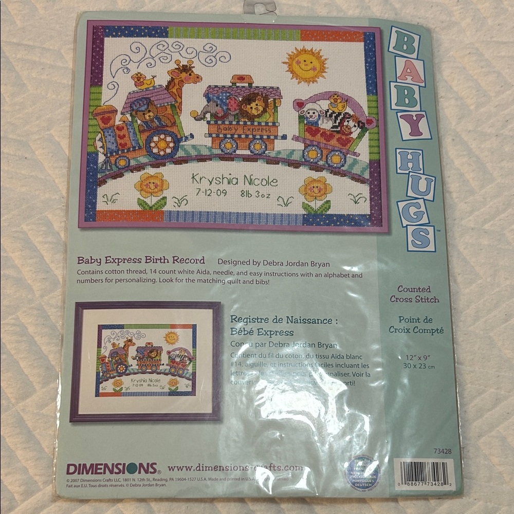 Dimensions Baby Hugs Cross Stitch Kit - Colorful Train Design
